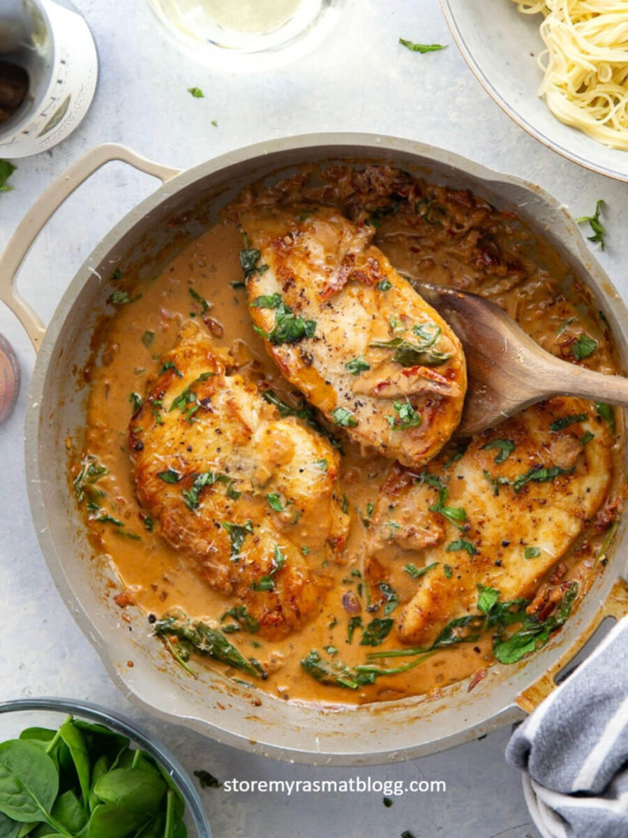 ไวน์ขาวไก่มะเขือเทศตากแห้ง เมนูหรูทำง่ายใน 30 นาที เอาใจคนรักสุขภาพ